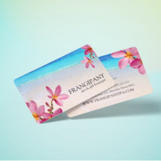 Pink Plumeria Beach Spa Resort Boutique B&B Business Card