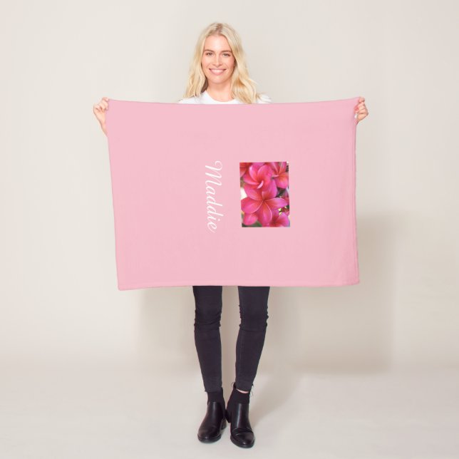 Pink plumeria blanket personalize (In Situ)