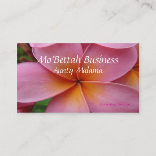 Customizable Pink Plumeria business cards