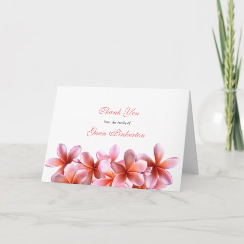 Pink Plumeria Floral Sympathy Thank You Template