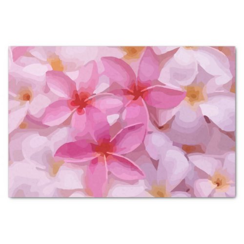 Pink Plumeria Flower Pattern Tissue Paper