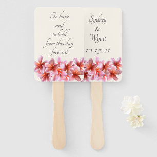 Pink Plumeria Flowers To Have n To Hold Hand Fan
