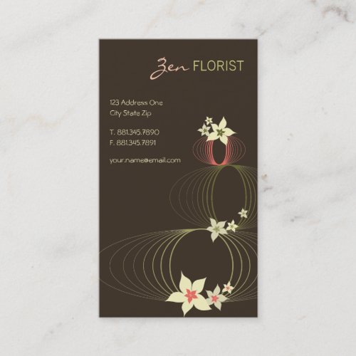 Pink Plumeria Frangipani Ikebana Stylish Blooms Business Card Templates