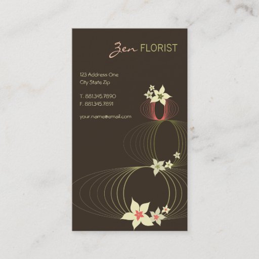 Customizable Pink Plumeria Frangipani Ikebana Stylish Blooms Business Card Templates