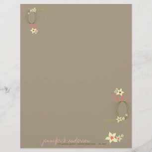 Pink Plumeria Frangipani Flowers Chic Ikebana Zen Letterhead