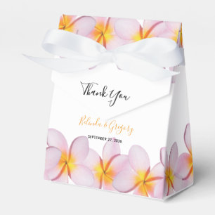 Pink Plumeria Frangipani Wedding Favor Boxes