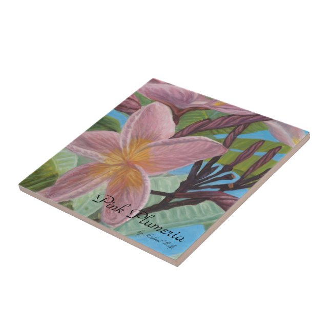 Pink Plumeria Tile (Side)