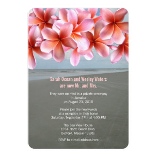 Pink Plumeria Tropical Reception Only Card