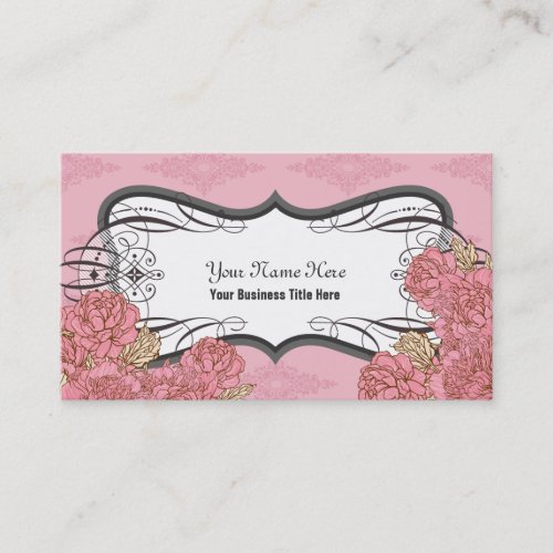 Pink Plump Flowers Business Cards