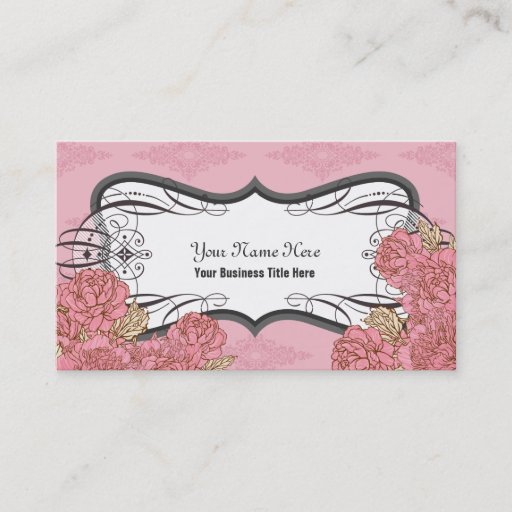 Customizable Pink Plump Flowers Business Cards