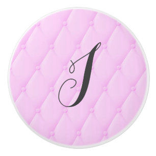Pink Plush Glam Girls Personalized Bedroom Dresser Ceramic Knob