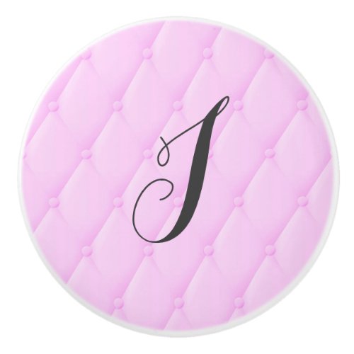 Pink Plush Glam Girls Personalized Bedroom Dresser Ceramic Knob