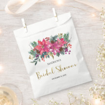 Pink Poinsettia Christmas Bridal Shower 