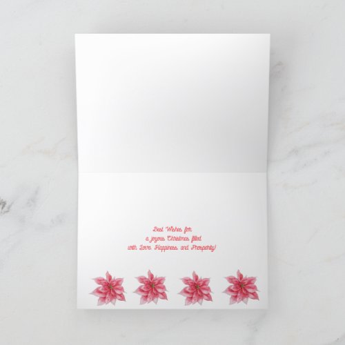 Pink Poinsettia Christmas Card