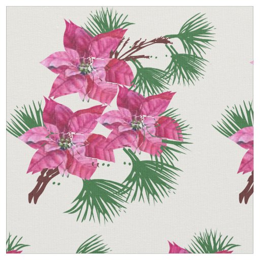 Pink Poinsettia Fabric