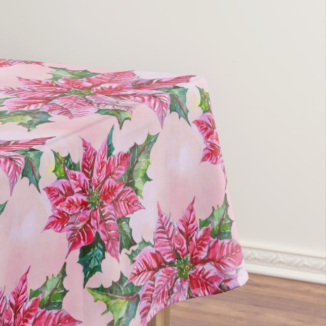 Pink Poinsettia  Tablecloth (In Situ)