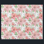 Pink Poinsettias Christmas Flower Pattern Wrapping Paper<br><div class="desc">Choose pink pointsettas for a contemporary modern style Christmas theme this year. Stylish pink pointsettas with foliage and holly berries.</div>