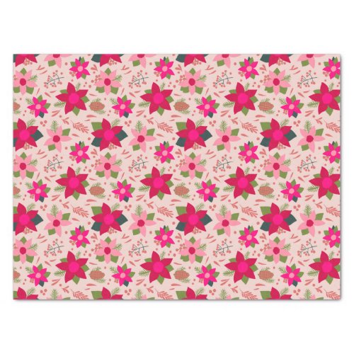 Pink Poinsettias Wrapping Paper