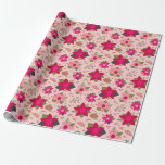 Pink Poinsettias Wrapping Paper