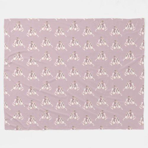 Pink Pointe Shoes on Mauve Fleece Blanket