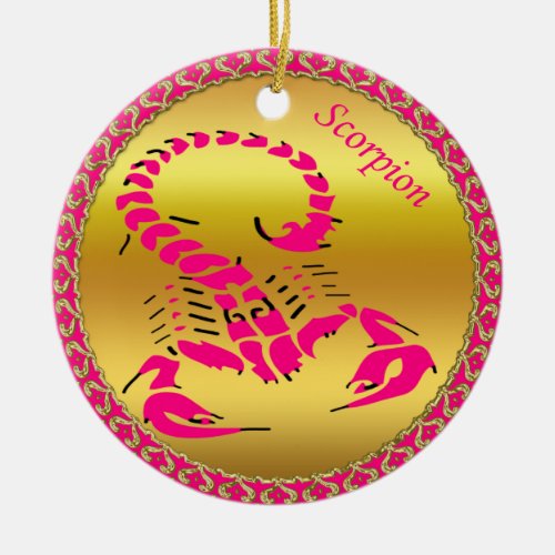 Pink poisonous scorpion very venomous insect ceramic ornament