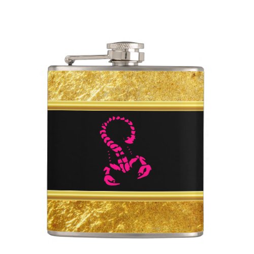 Pink poisonous scorpion very venomous insect flask