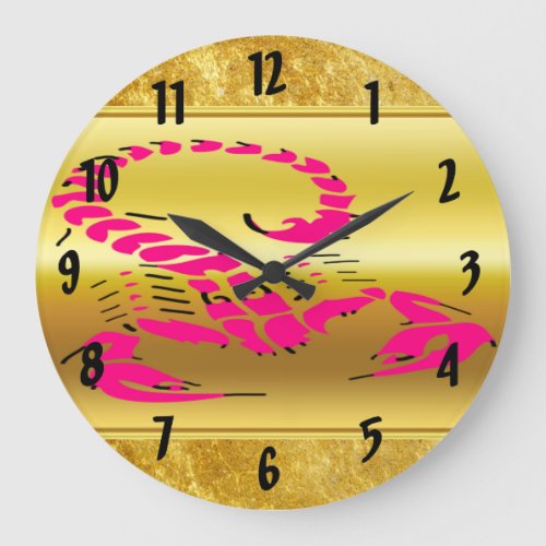 Pink poisonous scorpion very venomous insect large clock