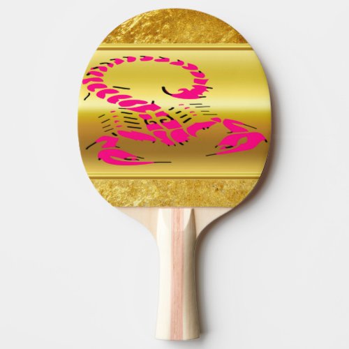 Pink poisonous scorpion very venomous insect ping pong paddle
