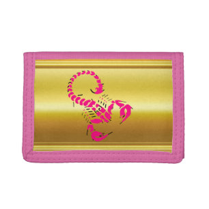 Pink poisonous scorpion very venomous insect trifold wallet