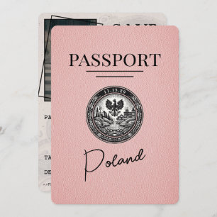 Pink Poland Passport Save The Date