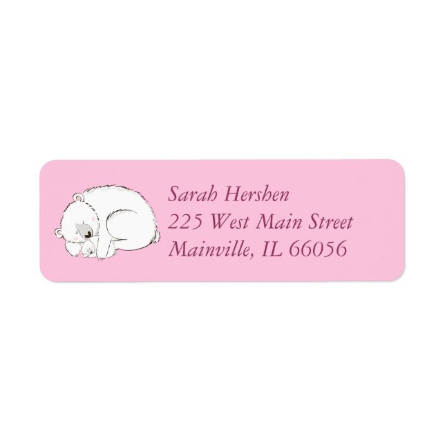Pink Polar Bear Label (Front)
