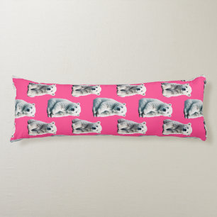Pink Polar Bear Pattern Design Body Pillow