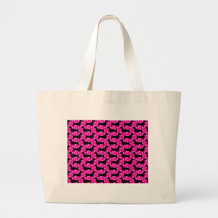 Pink Polka Dachshunds Tote Bag