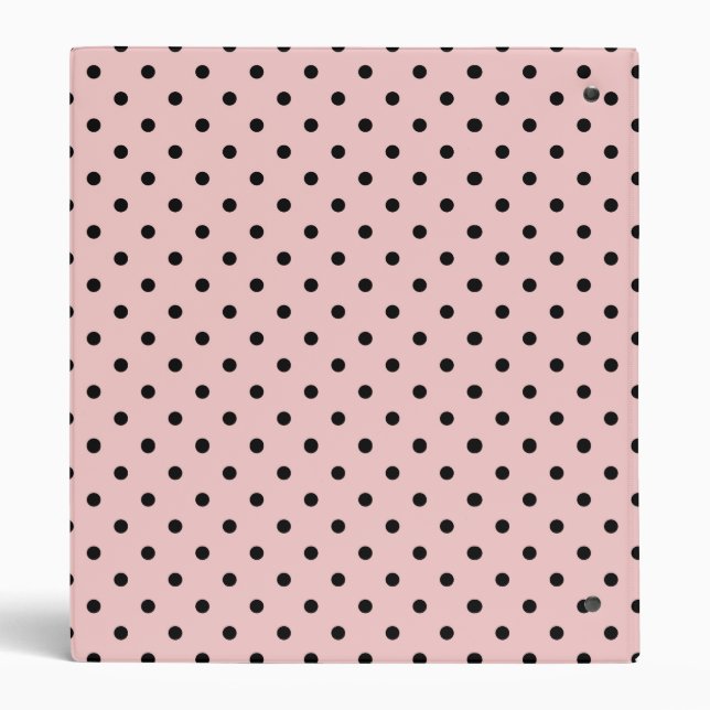 Pink, polka dot 3 ring binder (Back)