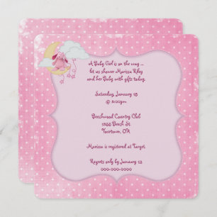 Pink Polka Dot Baby Shower Invitation