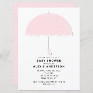 Pink Polka Dot Baby Shower Invitation