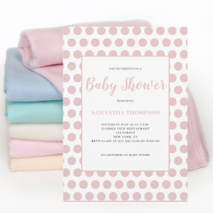 Pink Polka Dot Baby Shower Invitation
