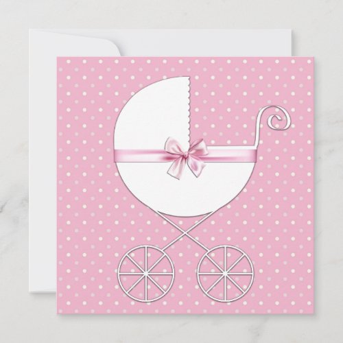 Pink Polka Dot Baby Shower Invitations