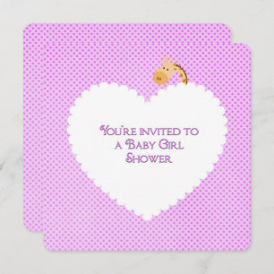 Pink Polka Dot Baby Shower Invitation