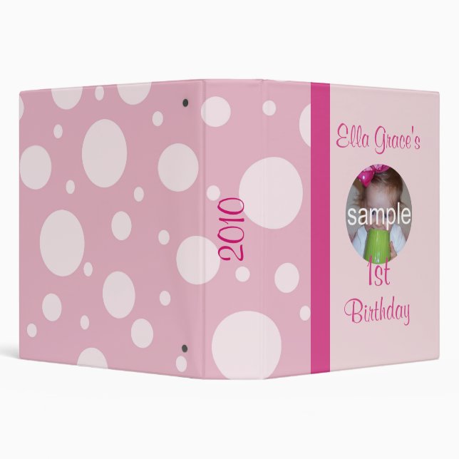 Pink Polka Dot Birthday Album Binder (Background)
