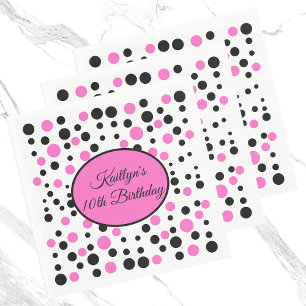 Pink Polka Dot Birthday Napkins