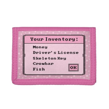 Pink Polka Dot Bottomless Magical Inventory Wallet by HotPinkGoblin at Zazzle
