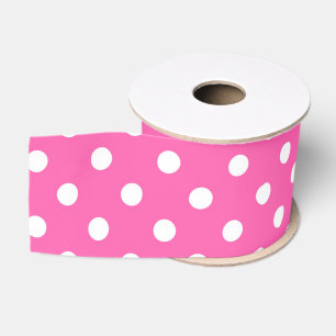 Pink Polka Dot Breast Cancer Awareness Pattern Grosgrain Ribbon