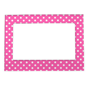 Pink Polka Dot Breast Cancer Awareness Pattern Magnetic Frame