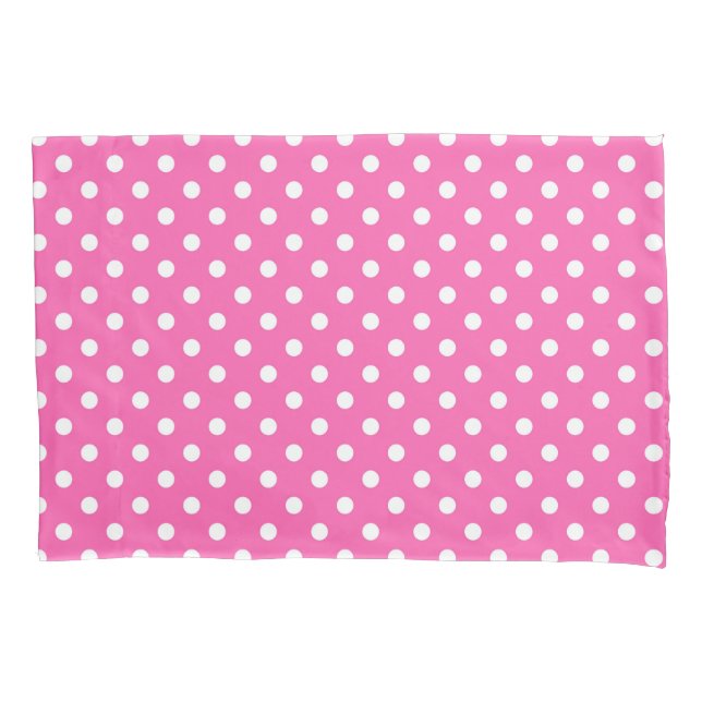Pink Polka Dot Breast Cancer Awareness Pattern Pillow Case (Front)
