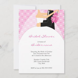 Pink Polka Dot Bridal Shower Invitations