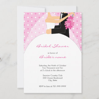 Pink Polka Dot Bridal Shower Invitations