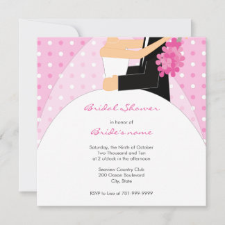 Pink Polka Dot Bridal Shower Invitations