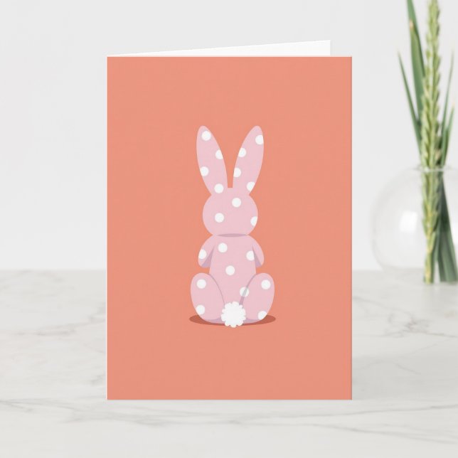 Pink Polka Dot Bunny Card (Front)