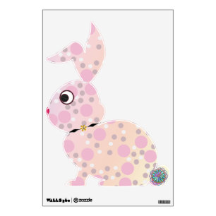 Pink Polka Dot Bunny Wall Sticker